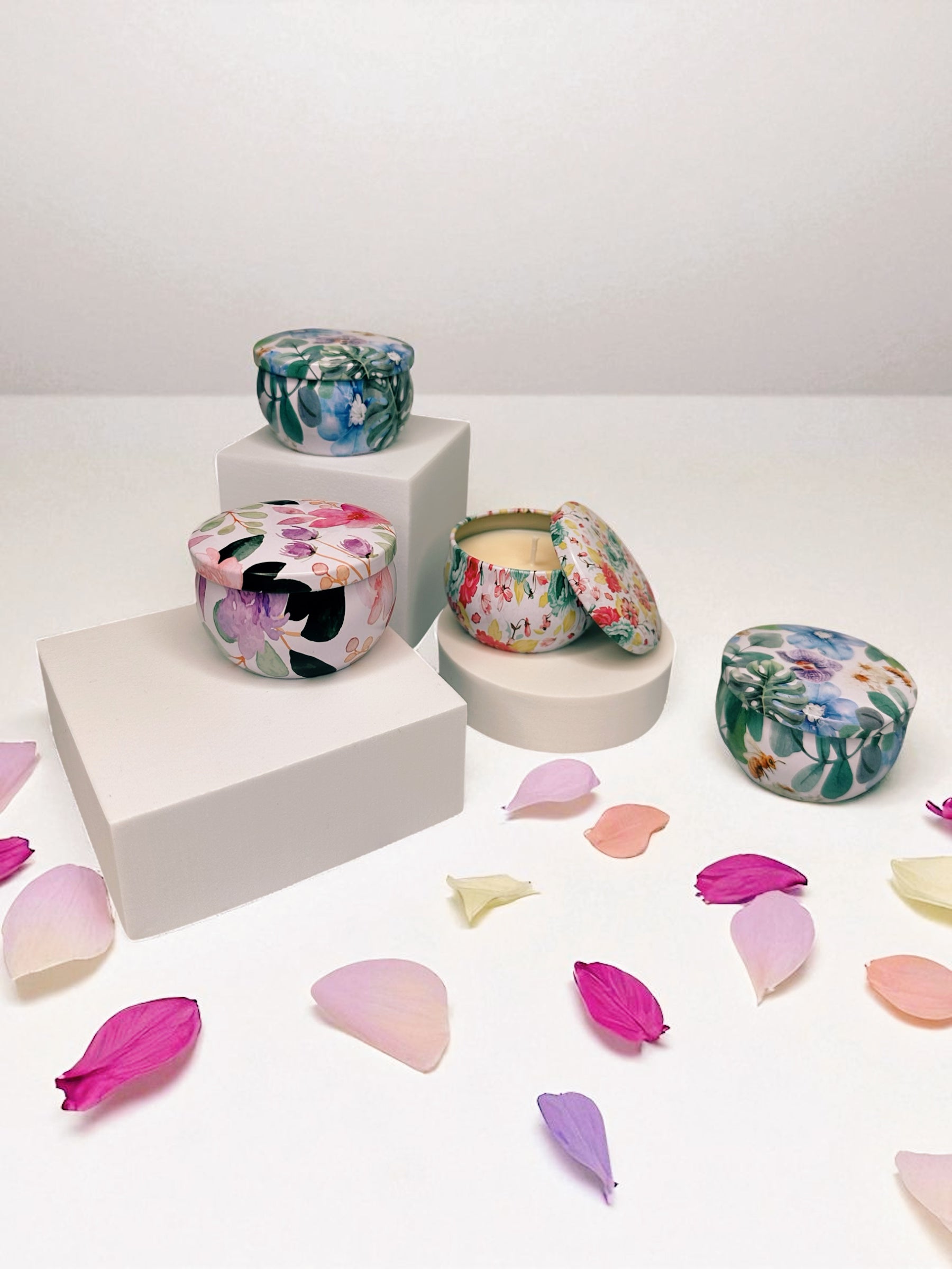 Small Tin Candles - Great for next to bath or small spaces!