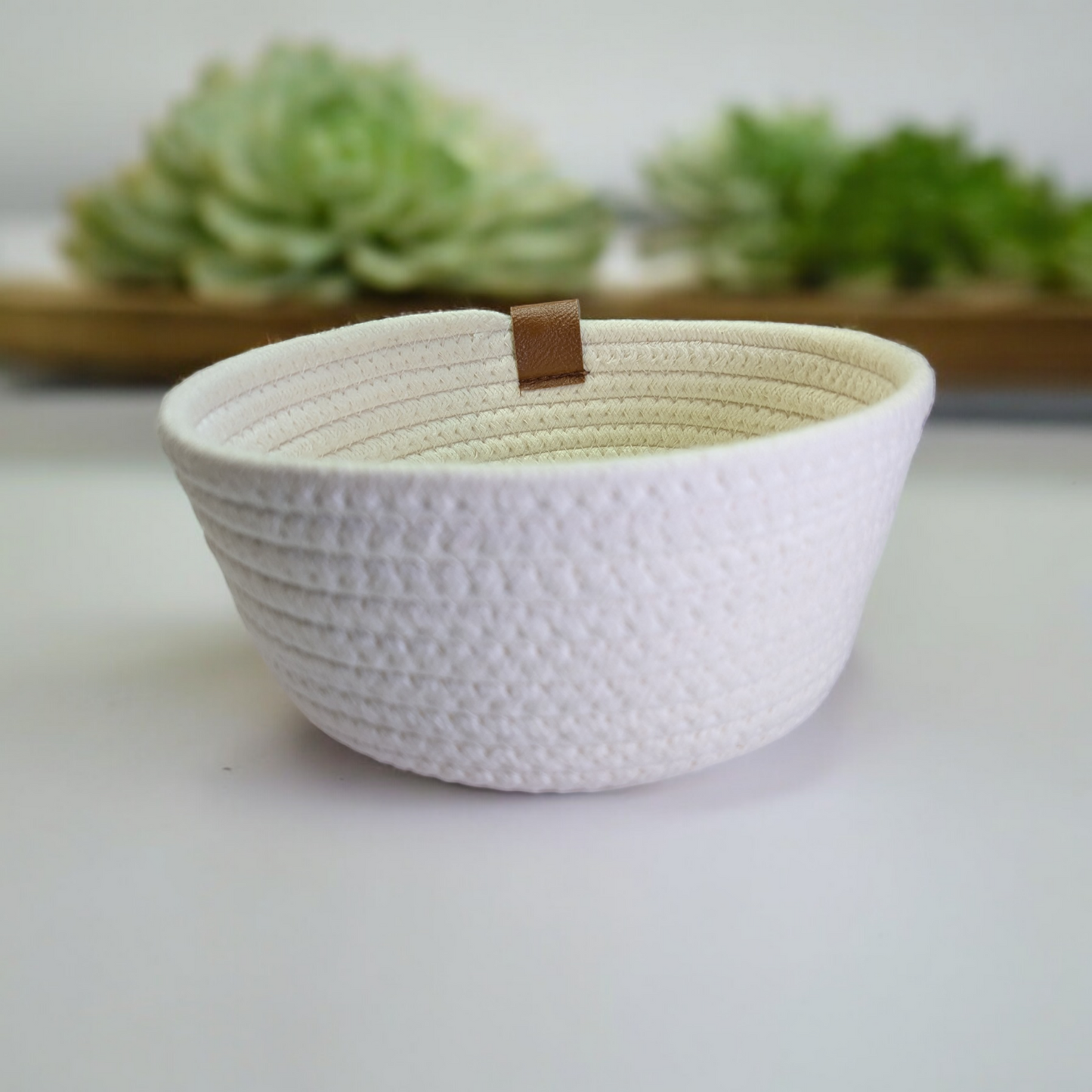 Woven round basket