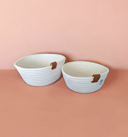 Woven round basket