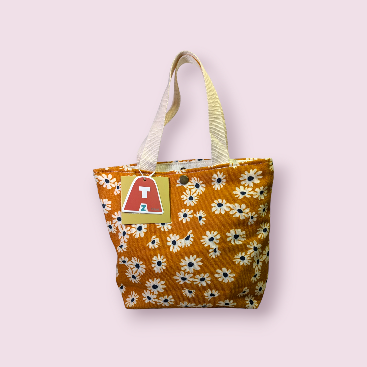 Artistic Floral Corduroy Small Tote