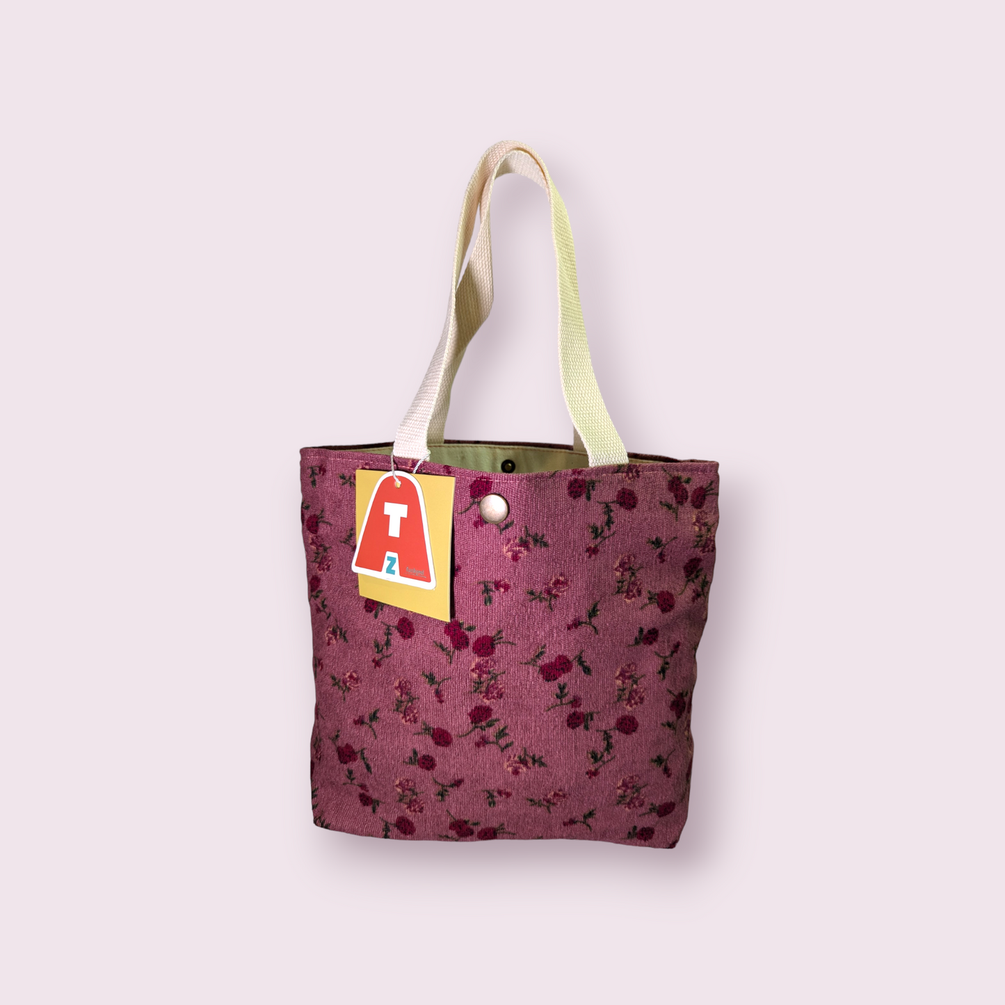 Artistic Floral Corduroy Small Tote