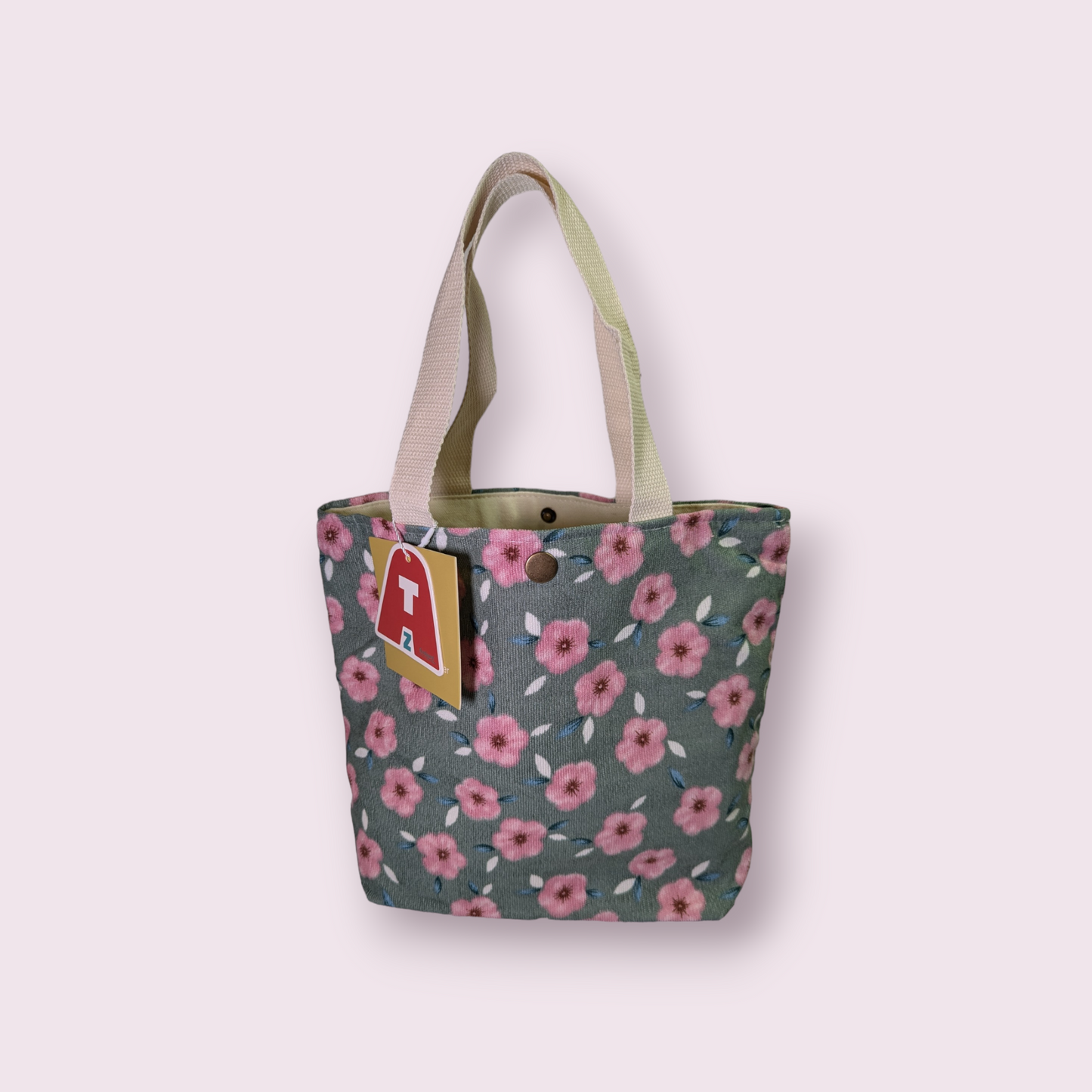 Artistic Floral Corduroy Small Tote