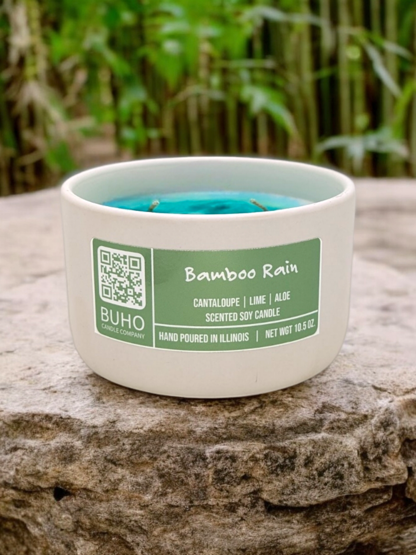 Bamboo Rain Ceramic 3-Wick Jar