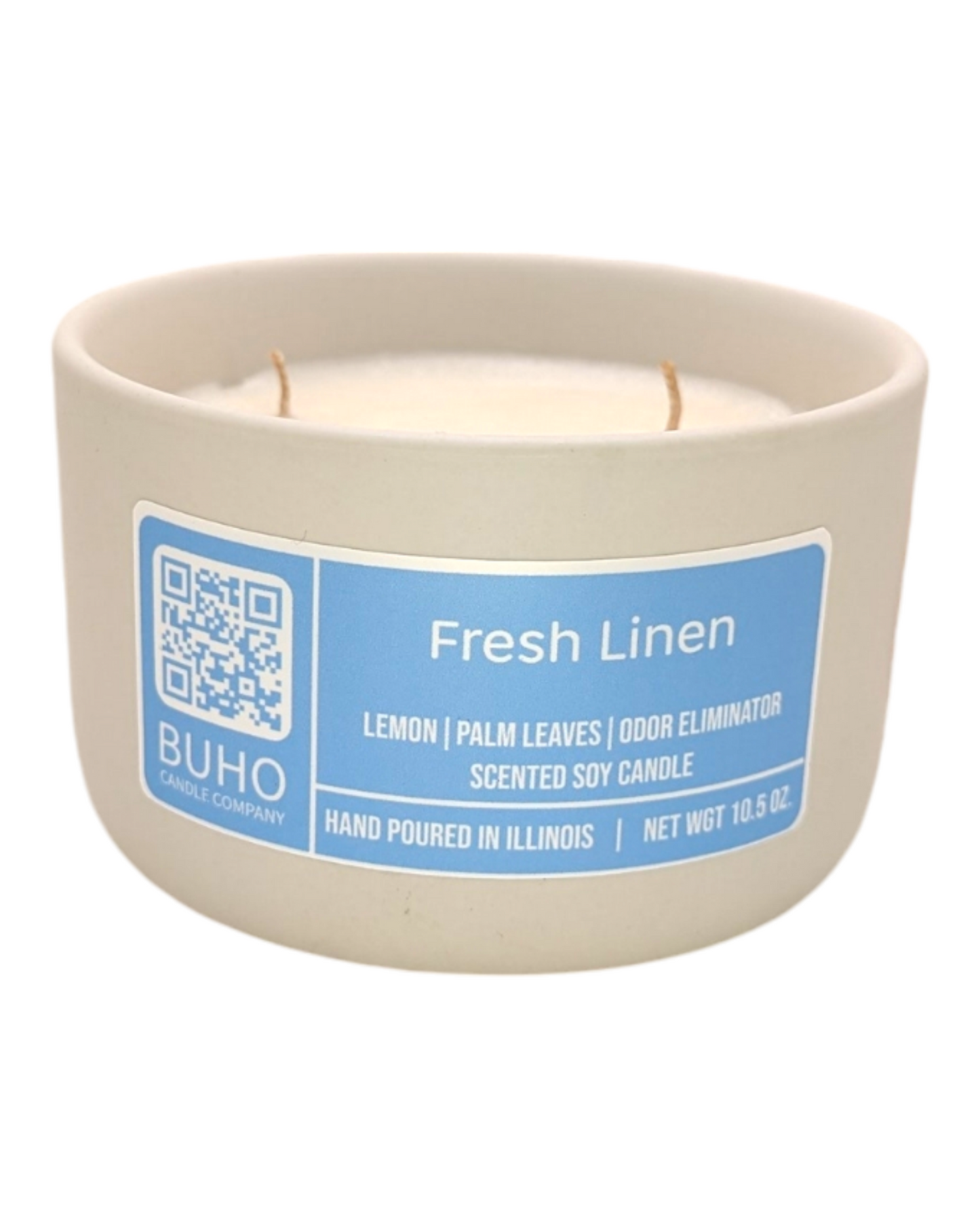 Fresh Linen Ceramic 3-Wick Jar