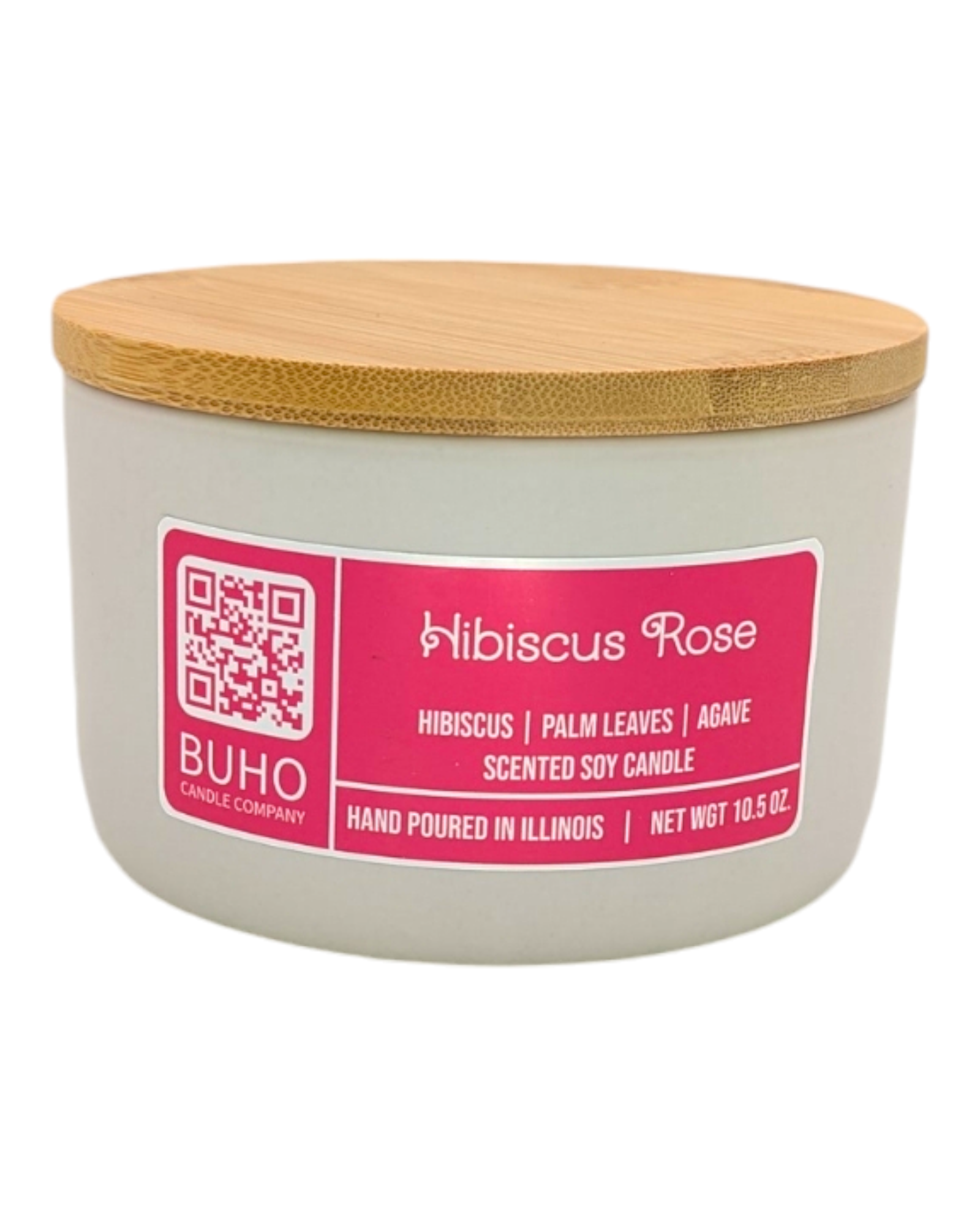 Hibiscus Rose Ceramic 3-Wick Jar