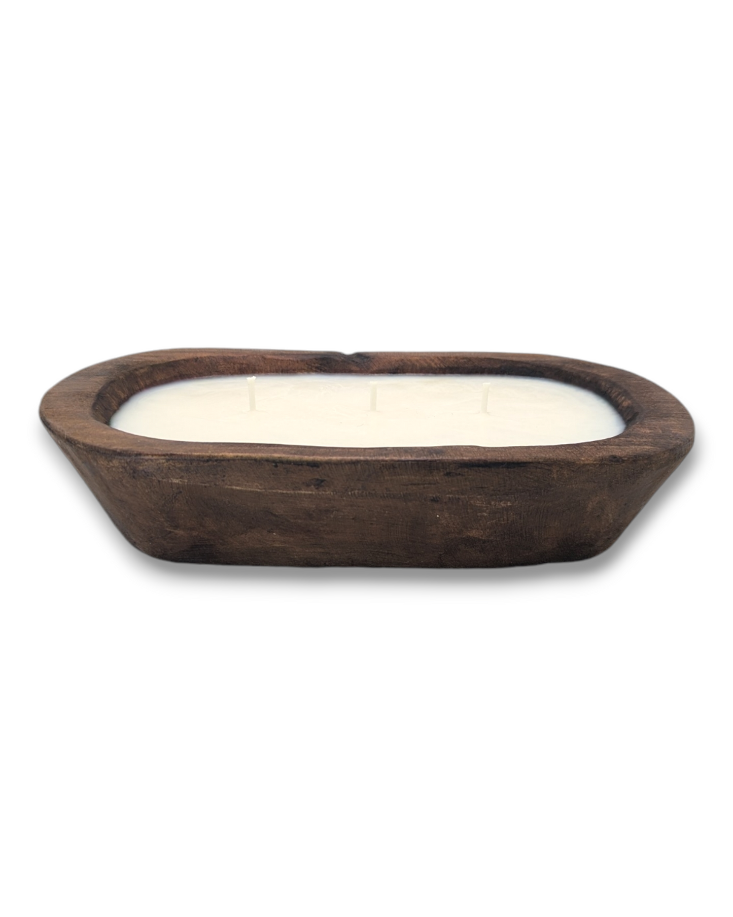 Rustic Wood Bowl Candle