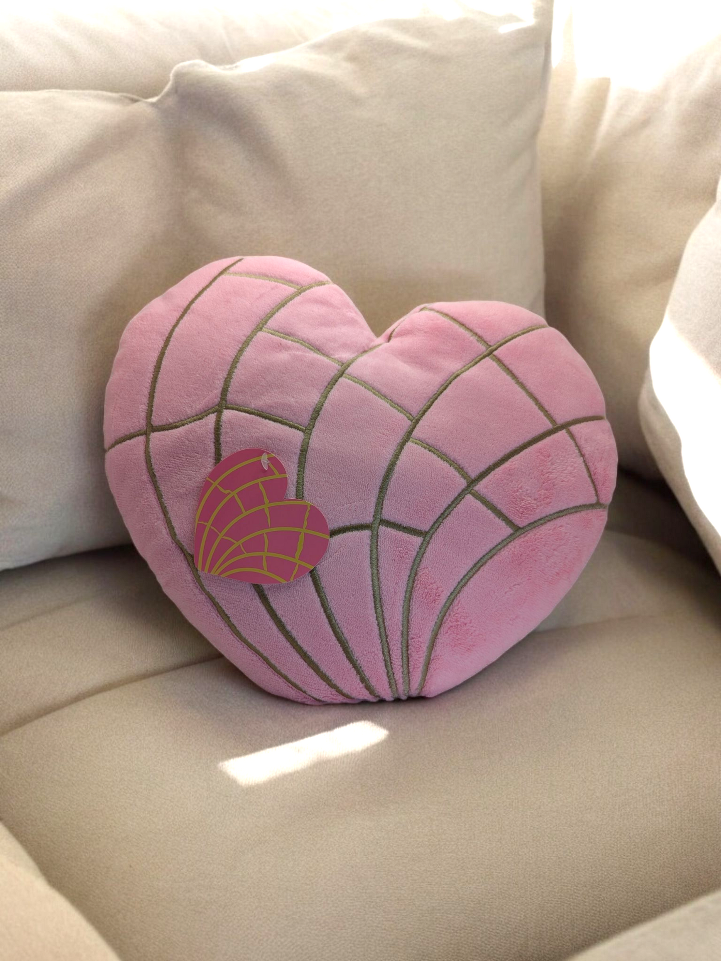 Pan Dulce Throw Pillow "Heart Concha"