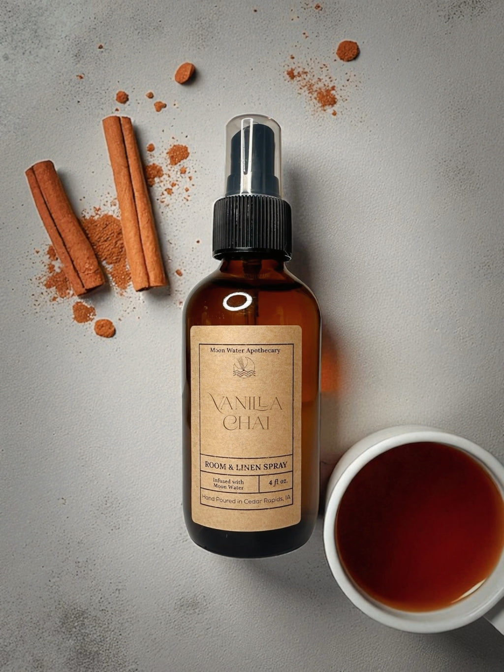 Vanilla Chai - REED DIFFUSER & ROOM SPRAY -- Spiced, Sweet Cream Aroma. by Moon Water Apothecary